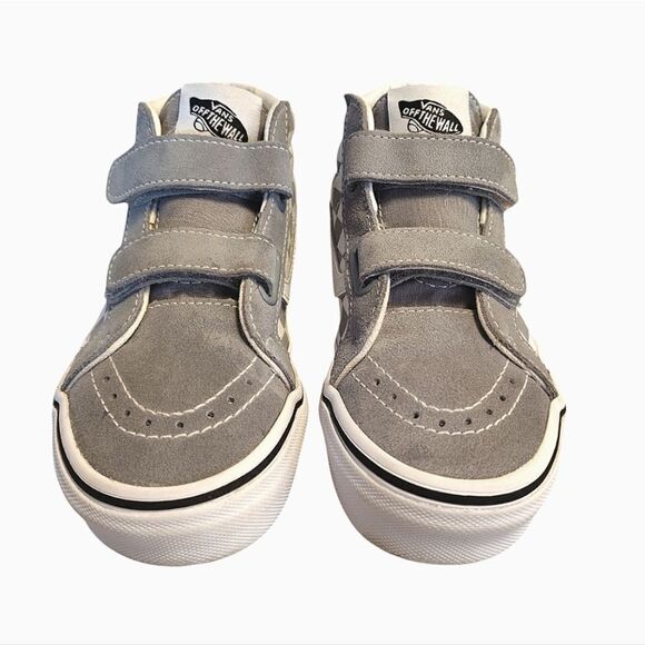 Vans Tradewinds Grey Sk8 Mid Reissue V Checkerboard Sneakers Kids 1.5 - Picture 3 of 16